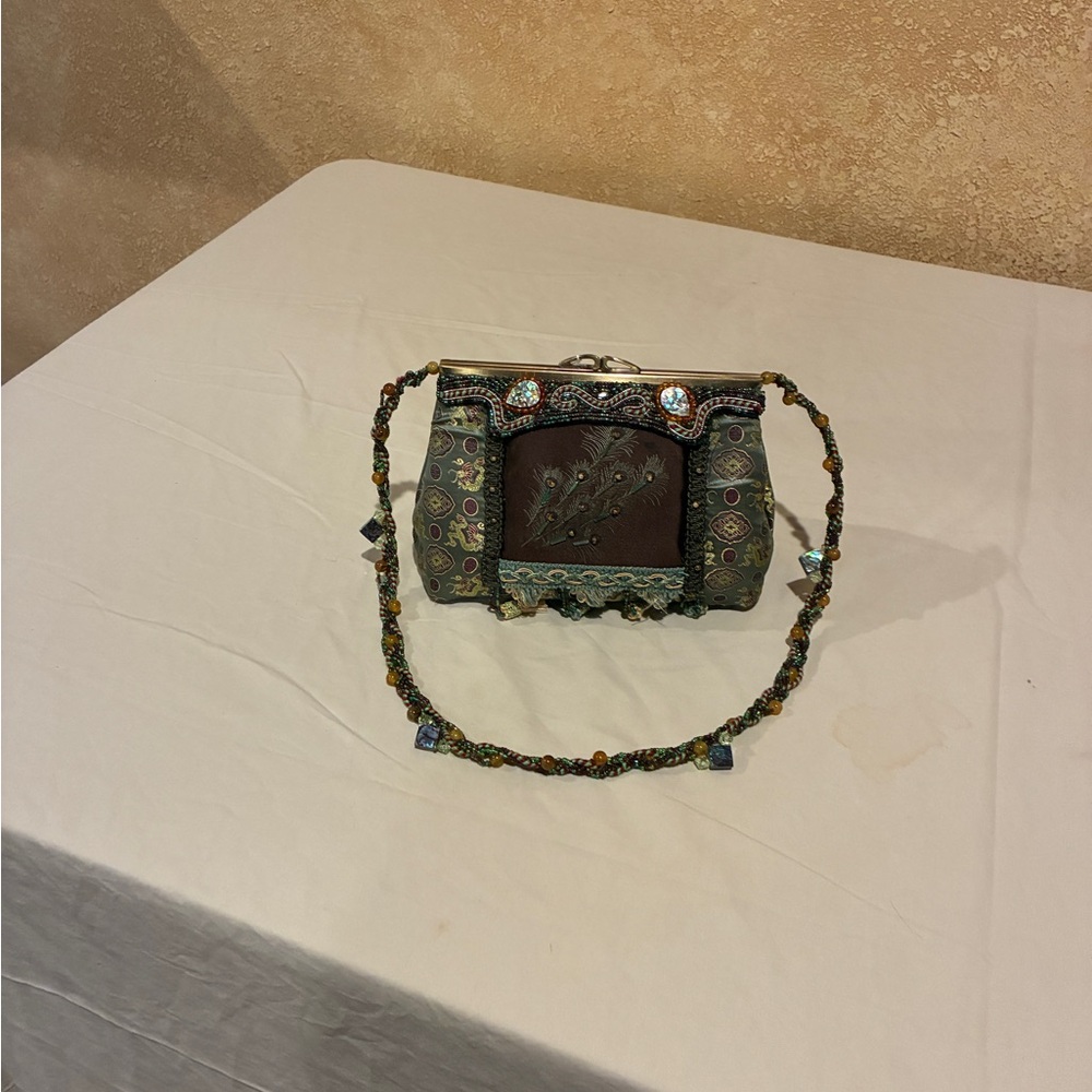 Mary Frances Multicolor Beaded Clutch